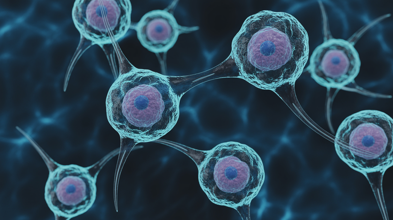 Stem cell visualization representing advanced biologic products